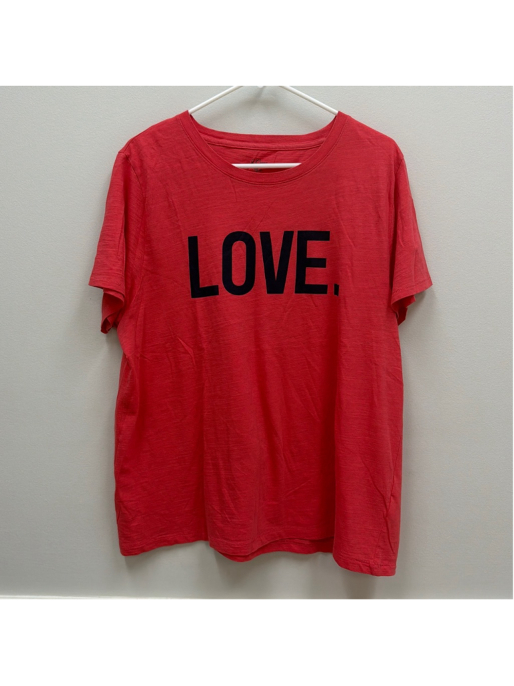 J Crew Red LOVE T Shirt Womens Sz XL!